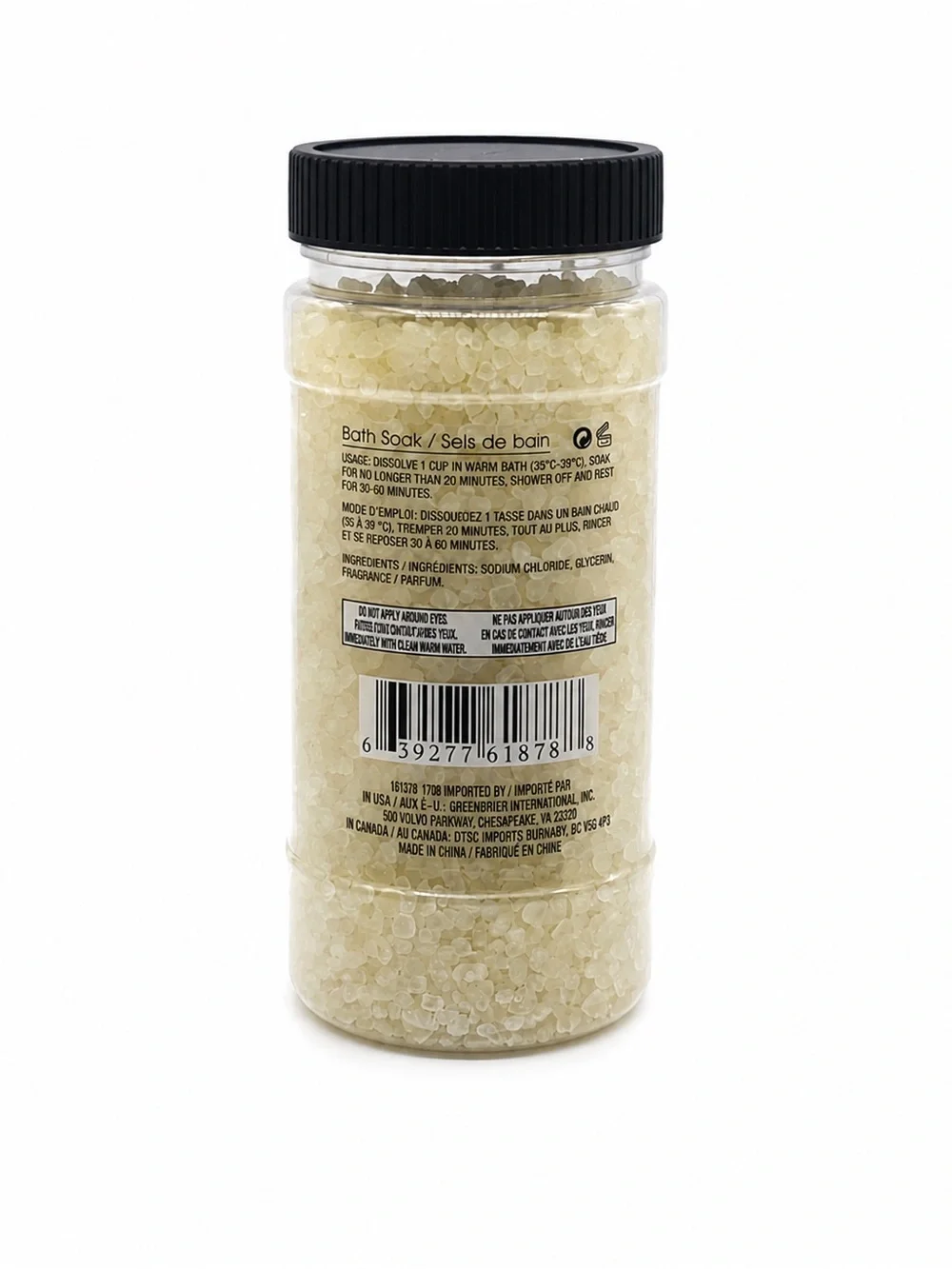 GREENBRIER BODY RELAXING VANILLA BATH SOAK SALTS 17.6 OZ
